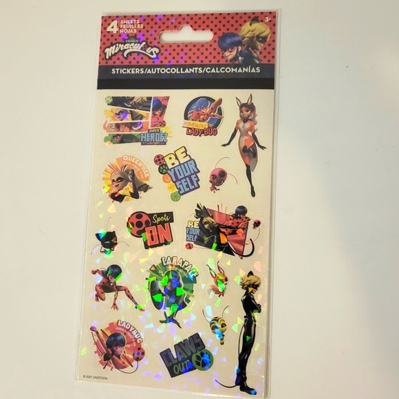 Miraculous Ladybug Stickers Set 4 Sheets - Picture 1 of 5